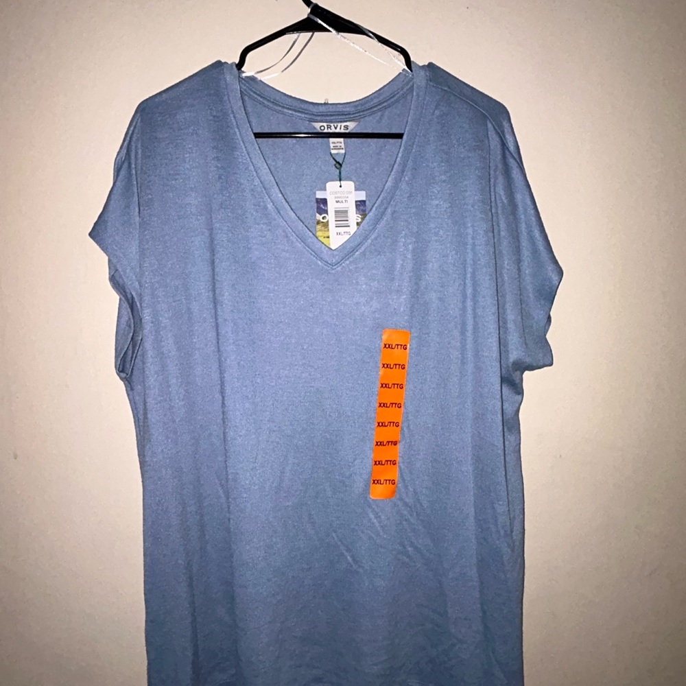 Blue V-Neck Tunic - Picture 4 of 4